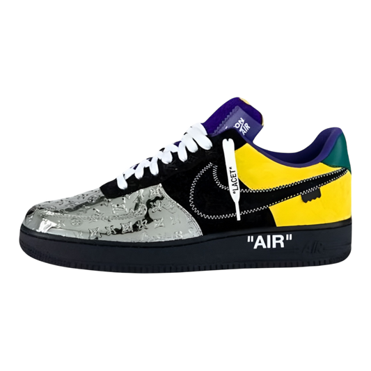 Louis Vuitton Nike Air Force 1 Low Black/Metallic Silver/yellow/green’ By Virgil Abloh