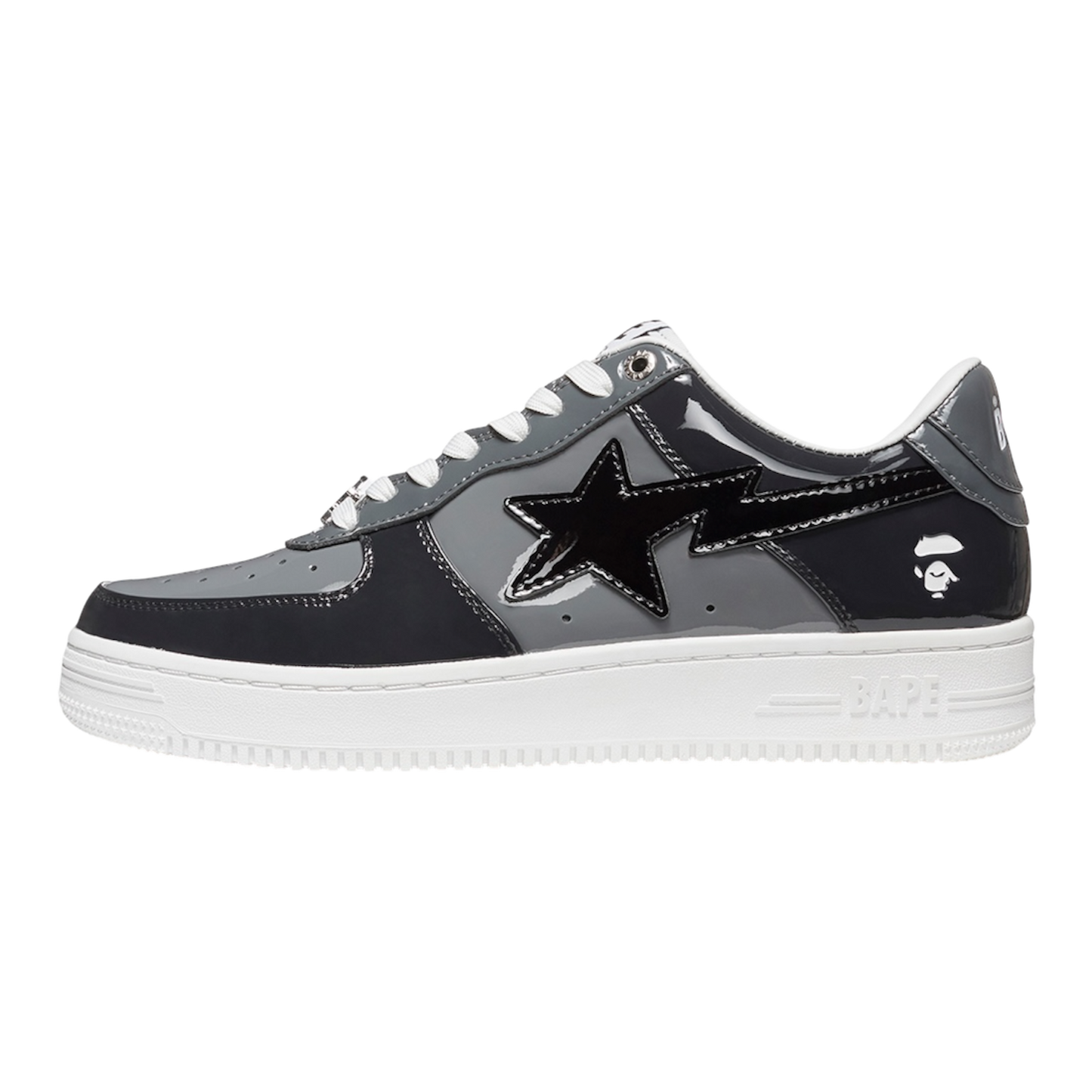 A Bathing Ape Bape Sta Patent Leather ‘Black/Grey’