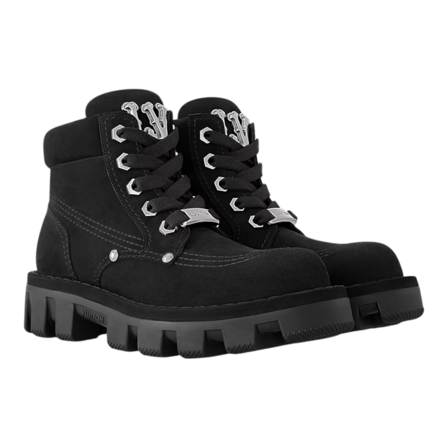 حذاء لويس فويتون LV ذو رباط للكاحل باللون الأسود