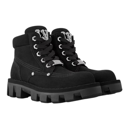 حذاء لويس فويتون LV ذو رباط للكاحل باللون الأسود