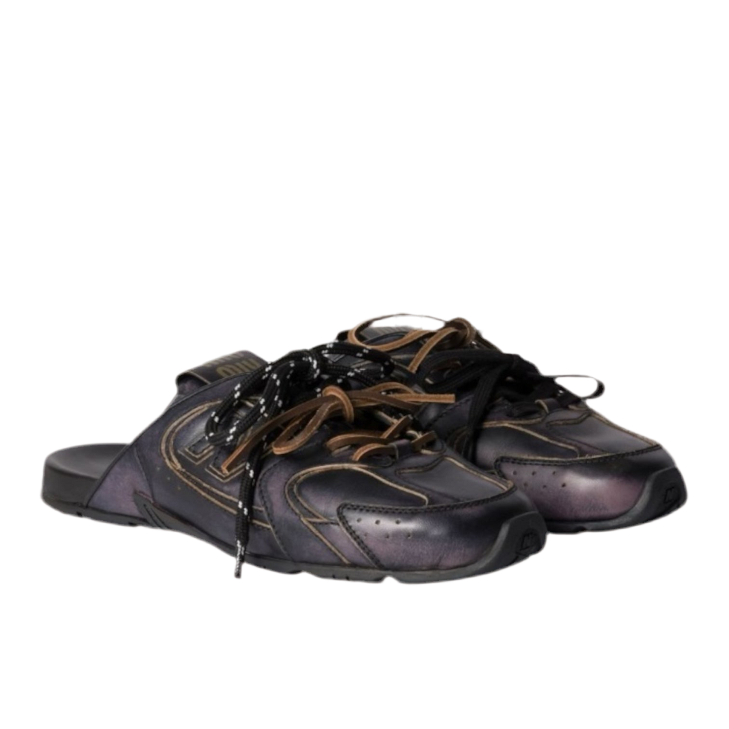 حذاء نيو بالانس × ميو ميو 530 SL ديكو من جلد العجل باللون الأسود